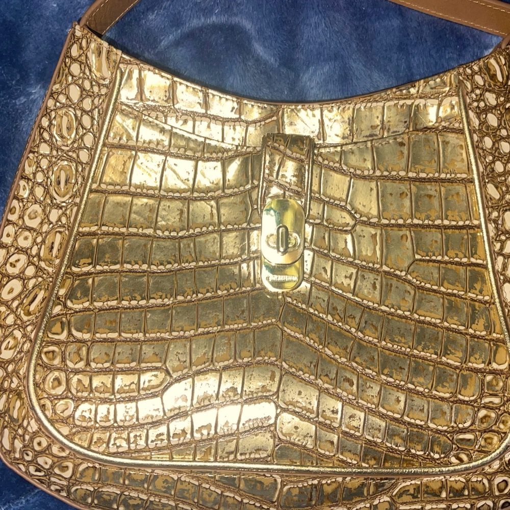 Gold metallic Brahmin Johanna crossbody bag